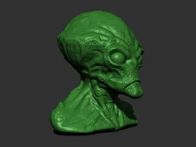 Alien Bust 1 - Highly Detailed STL File for 3D Printing 3D print model