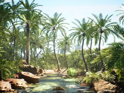 Desert Oasis 41 Assets Low-poly 3D model