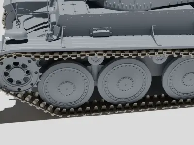 Panzer 38t Tank 3d Model Low-poly 3D model