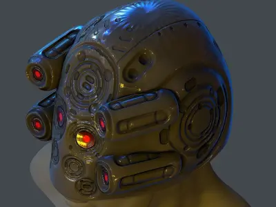 Gas mask helmet scifi Low-poly character art game space Low-poly Low-poly 3D model buy
