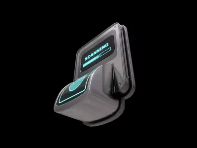 Low Poly Biometric Door Lock Low-poly 3D model