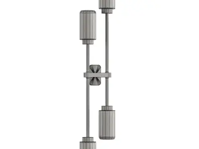 hanston2 three light wall sconce with glass shades 3D model