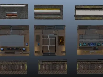 Sci-Fi Hallway 3D model get