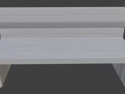 Wooden Park Bench 3D Model 3D model