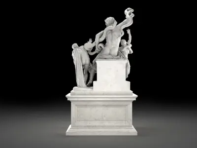 Laocoonte marble statue of aphrodite Low-poly 3D model
