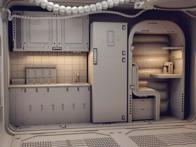 sci-fi shuttle room 3D model