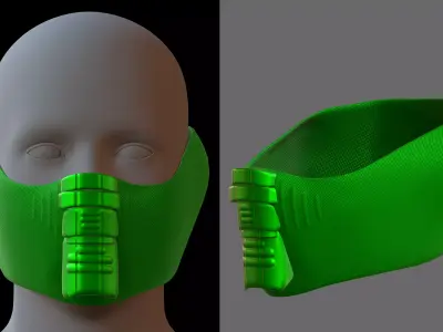 Gas mask helmet 3d model scifi Low-poly  Low-poly 3D model 220