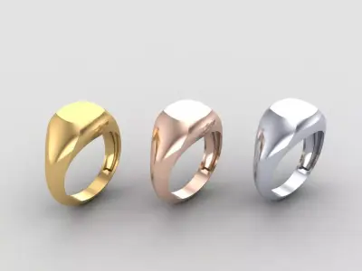 cushion square Signet Ring Base 8MM top in All sizes 271-MWC 3D print model