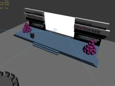 Stage party concert fashion catwalk T station  66 3D model