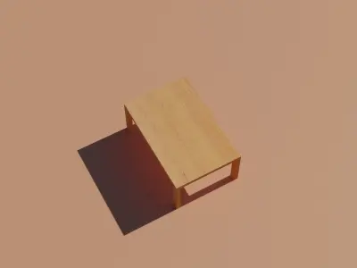 wood table  Low-poly 3D model