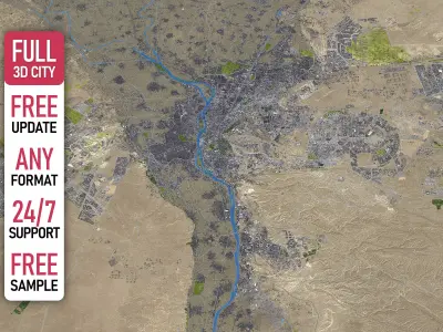 Cairo - 3D City Model Low-poly 3D model