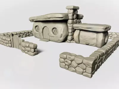 Stone Age Cartoon House RoZ 3D print model