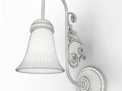 Antique Orange Wall Lamp 3D model