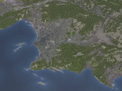 Marseille - Topography Terrain 3D City 3D Model Pack