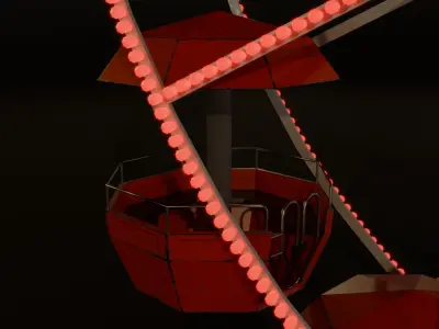 Ferris wheel Low-poly 3D model 9