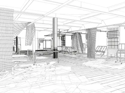 Abandoned Infirmary  Low-poly 3D model