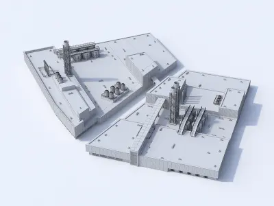 Factory building 3D model