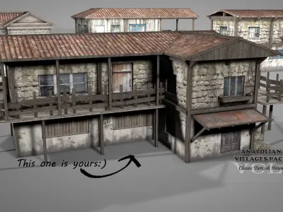 Anatolian Village House 10 Low-poly 3D model