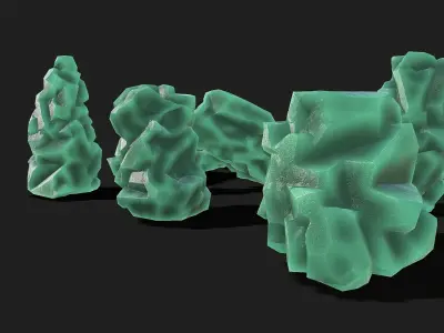 Mountain ice Rocks - PBR Pack 11 Low-poly 3D model