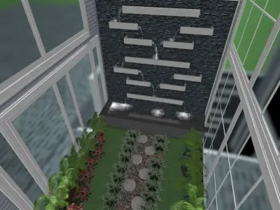 Cascading Waterfall Design Water Wall 3D model