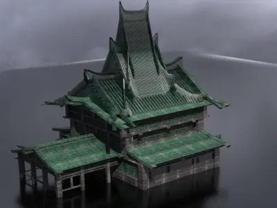 Samurai Temple Ruin 9 3D model