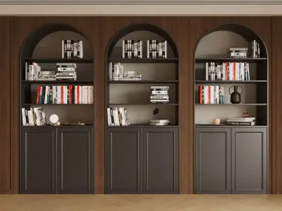 Retro   style bookcase 3D model