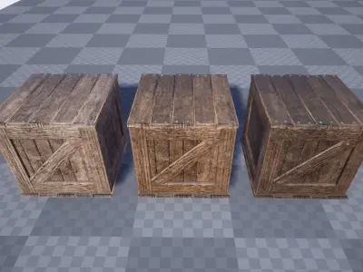 Wooden Crates Set Low-poly 3D model