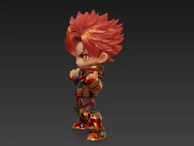 Chibi Arc-Reactor Armored Hero High-Detail 3D Character Model 3D model