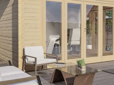 Sketchp and Lumion 10x14 Garden Room Summer House Cabin Log 3D model