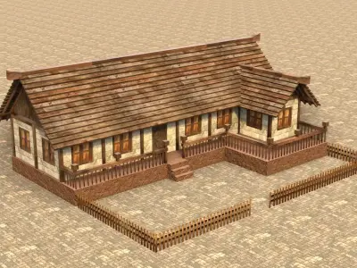 Medieval house sixteen 13 Low-poly 3D model