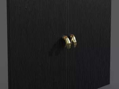 Hand Nob Double Door 3D model