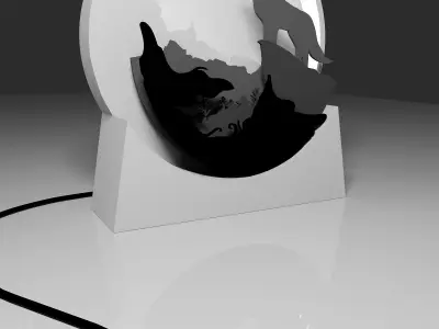 Howling wolf light box  3D print model