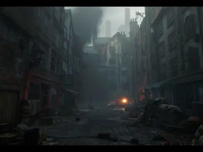 Victorian Decayed Alley Environment Game Ready Low-poly 3D model