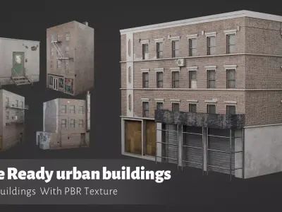  Urban Building Pack Low-poly 3D model