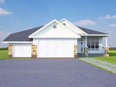 Family house 3D model 3