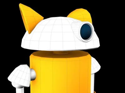 Cartoon Character Robot Low-poly 3D model