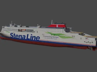 StenaLine Ro-Ro Passenger Ship 3D model  Low-poly 3D model
