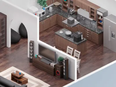 Room 33 Low-poly 3D model