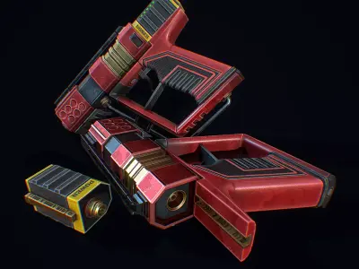 Laser Handgun Low-poly 3D model