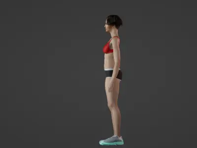 Athletic Beauty Realistic 3D Model of a Sporty Woman 3D model