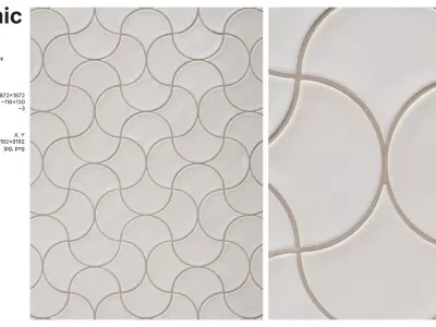 Fishscale Tiles in Wave Layout Texture