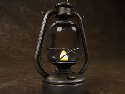 Medieval lantern Low-poly 3D model