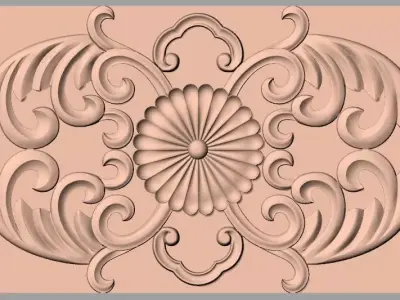 Door decorative flower 3D STL model used for CNC router E015 3D model