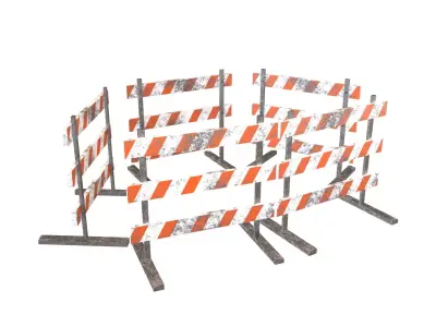 Road Barriers v3 005 Low-poly 3D model