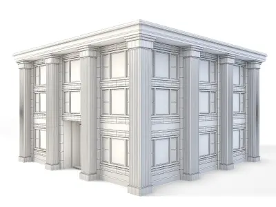 Tenement Building Ground Floor Low-poly 3D model