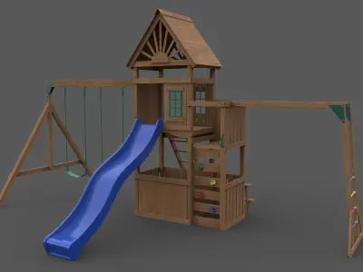 PBR Playground Jungle Gym 08 Low-poly 3D model