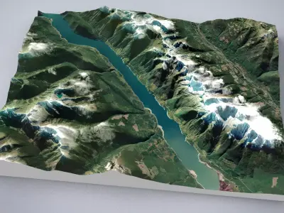 Mountain landscape Canoe Mountain British Columbia Canada 3D model
