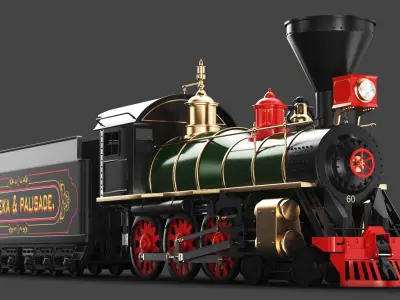  Two Detailed Steam Train Front Cars 