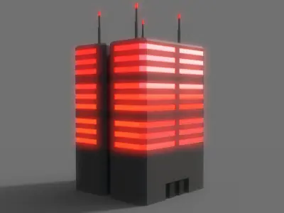 PBR Sci-Fi Building A38 Low-poly 3D model