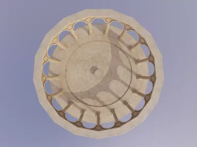 Greek columns ancient ruins tholos Low-poly 3D model